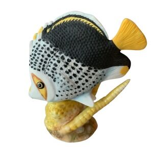 VINTAGE Franklin Mint Jeweled Ocean Tropical Fish Porcelain